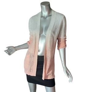 Maurices MEDIUM Knit Cardigan Open Front Lightweight Roll Tab Long Sleeve OMBRÉ